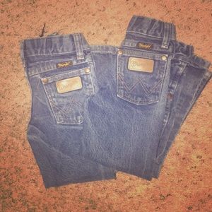 2 Pairs of Boys Wrangler Cowboy Cut Jeans